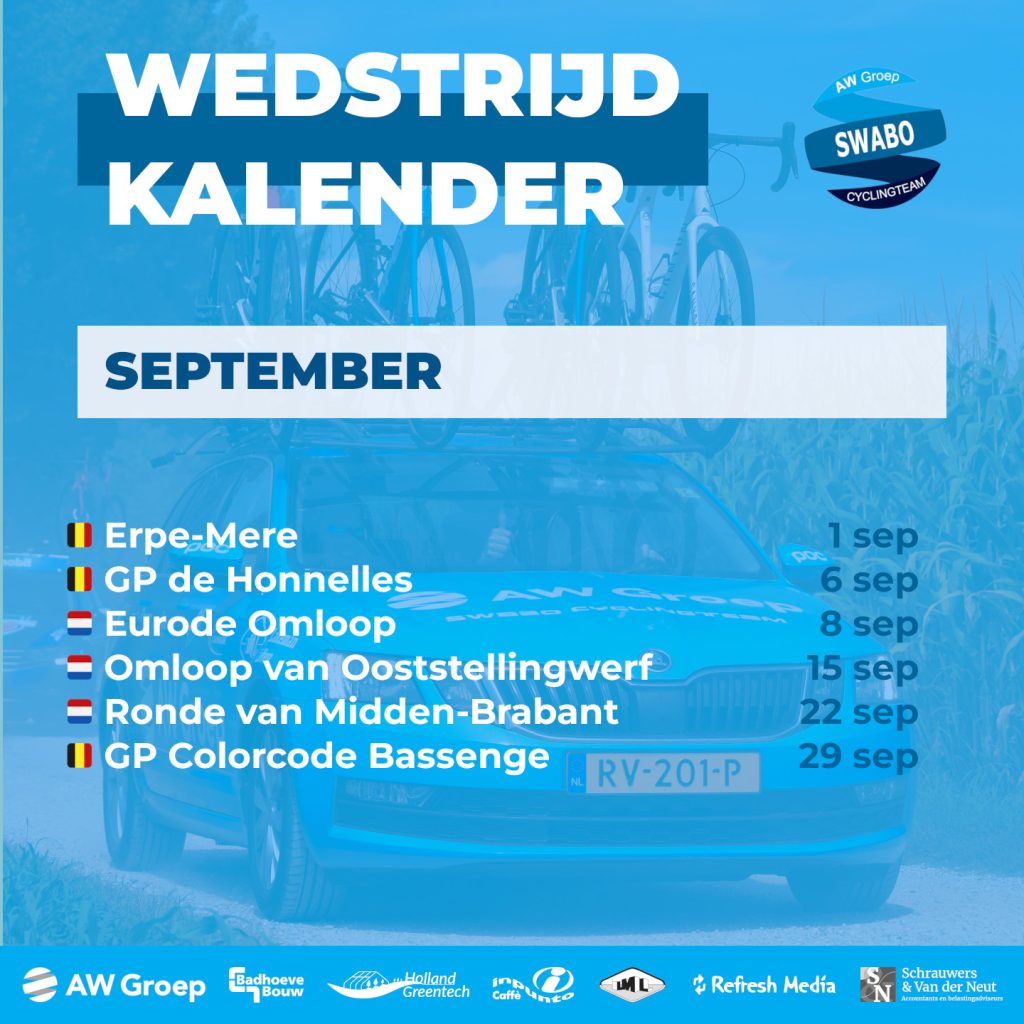 WEDSTRIJD KALENDER SEPTEMBER